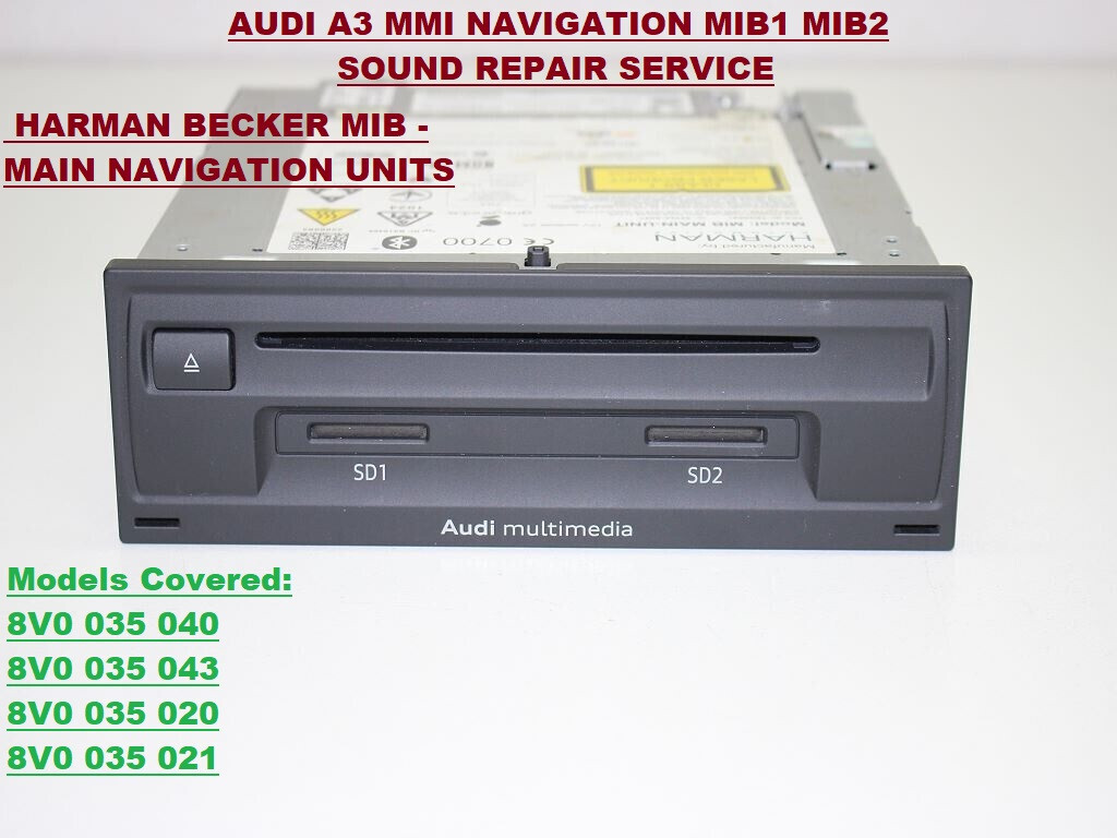 AUDI A3 MMI NAVIGATION MIB1 MIB2 8V0 035 036 SOUND PROBLEM REPAIR