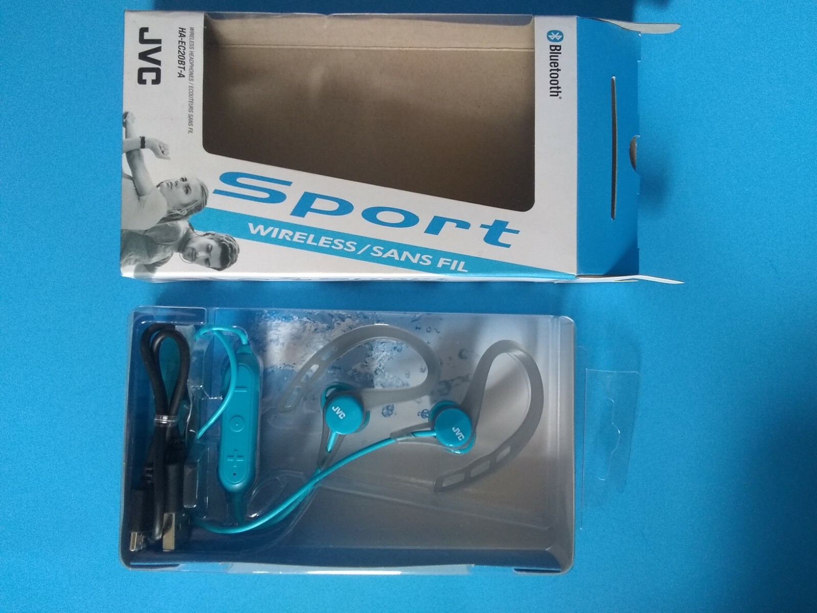 JVC HAEC20BTA SPORT BLUETOOTH WIRELESS HEADPHONES BLUE, eBay