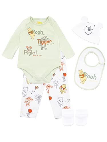 Disney Set Body 5 Pezzi Winnie The Pooh Tigger e Piglet con Cappellino e Bava...