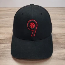9 Logo Golf Hat Cap Snapback Black Mesh Back Embroidered Yupoong 110 Flexfit