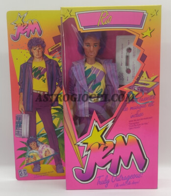 JEM HOLOGRAMS PUPPE RIO + KASSETTENFIGUR HASBRO VINTAGE 1986 NEU IM KARTON