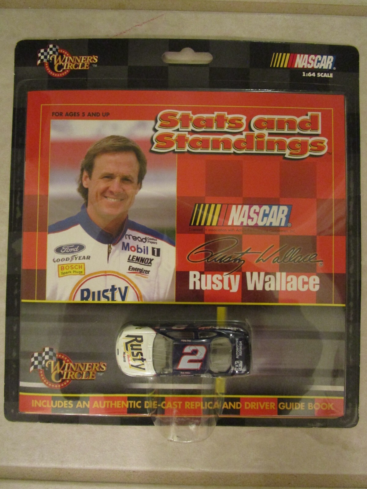 NEW ~ Vintage 1999 Winners Circle Rusty Wallace Stats Standings ~ 1:64 Diecast