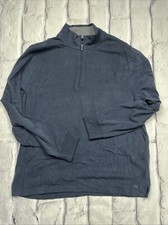 Brooks Brothers Sweatshirt Men's XXL Blue 1/4 Zip Pullover Cotton Sweater