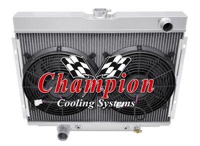Rel 2 Row 1'' Radiator Lowhose Driver 24'',2 12'' Fans-1968 1969 Ford Torino V8 Eng
