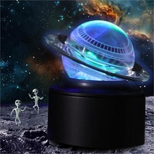 Crystal 3D Laser Engraved Ball With 7-Color Rotating Light Base OPEN BOX