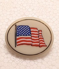 LENOX Made in USA Collectible FLAG Pin Hand Painted STARS & STRIPES