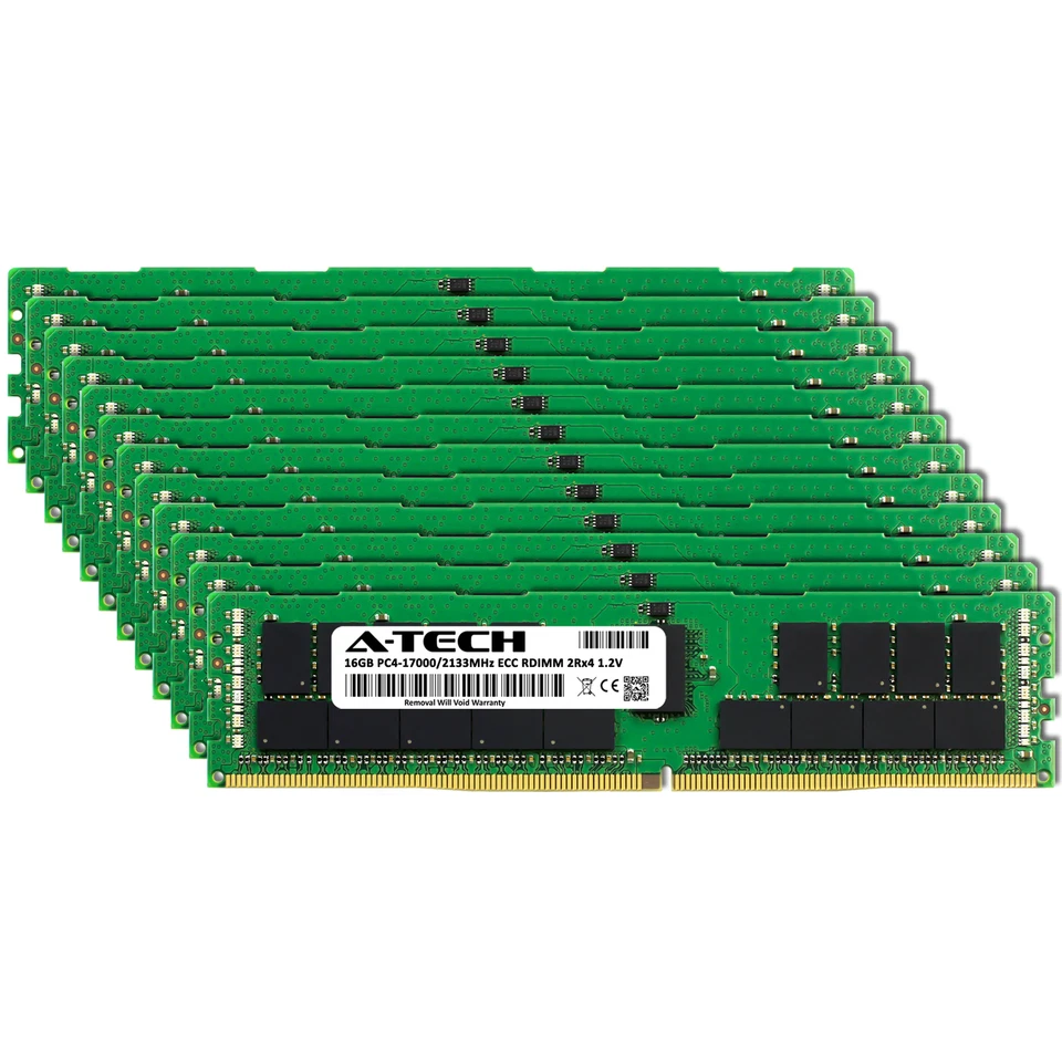 A-Tech 192GB 12x 16GB 2Rx4 PC4-17000R DDR4 2133 ECC REG RDIMM Server Memory RAM - Image 2 of 4