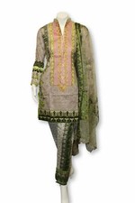 A18 Pakistani Indian Fine Design 3 Pcs Embroidered Lawn Suit
