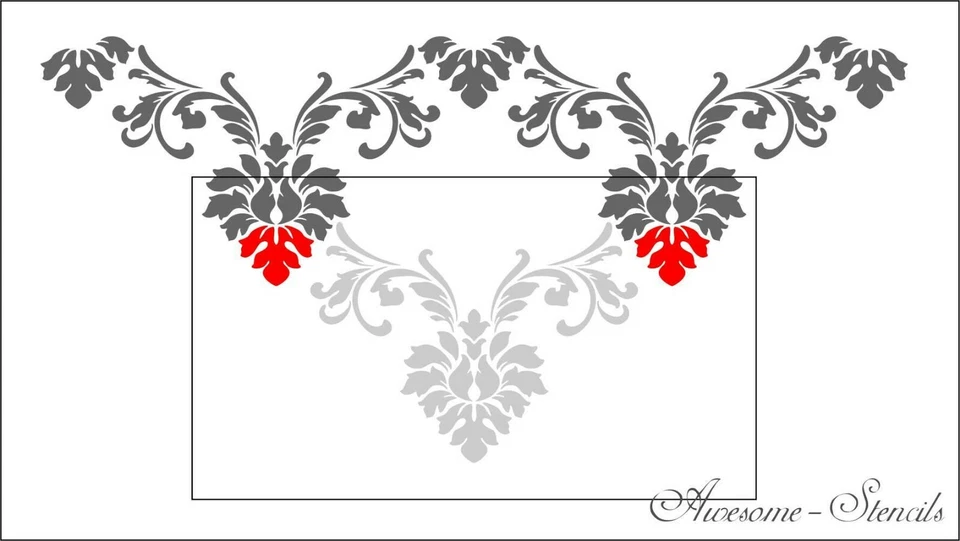 Plantilla de Pared Damasco Enrejado Reutilizable Pequeño Patrón DM#18  Foto 4 de 4