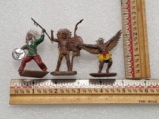 Vintage Painted Plastic Kachina Dancer Playset Figure w/ Wings Hong Kong 2"
