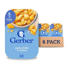 Gerber Toddler Food, Pasta Shells Cheese, Mealtime for Toddler, 6PK