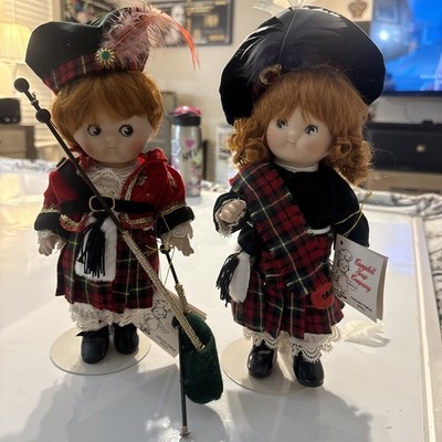Campbells lot of 2 Patricia Loveless Scottish Dancer and Bagpiper Porcelain rare