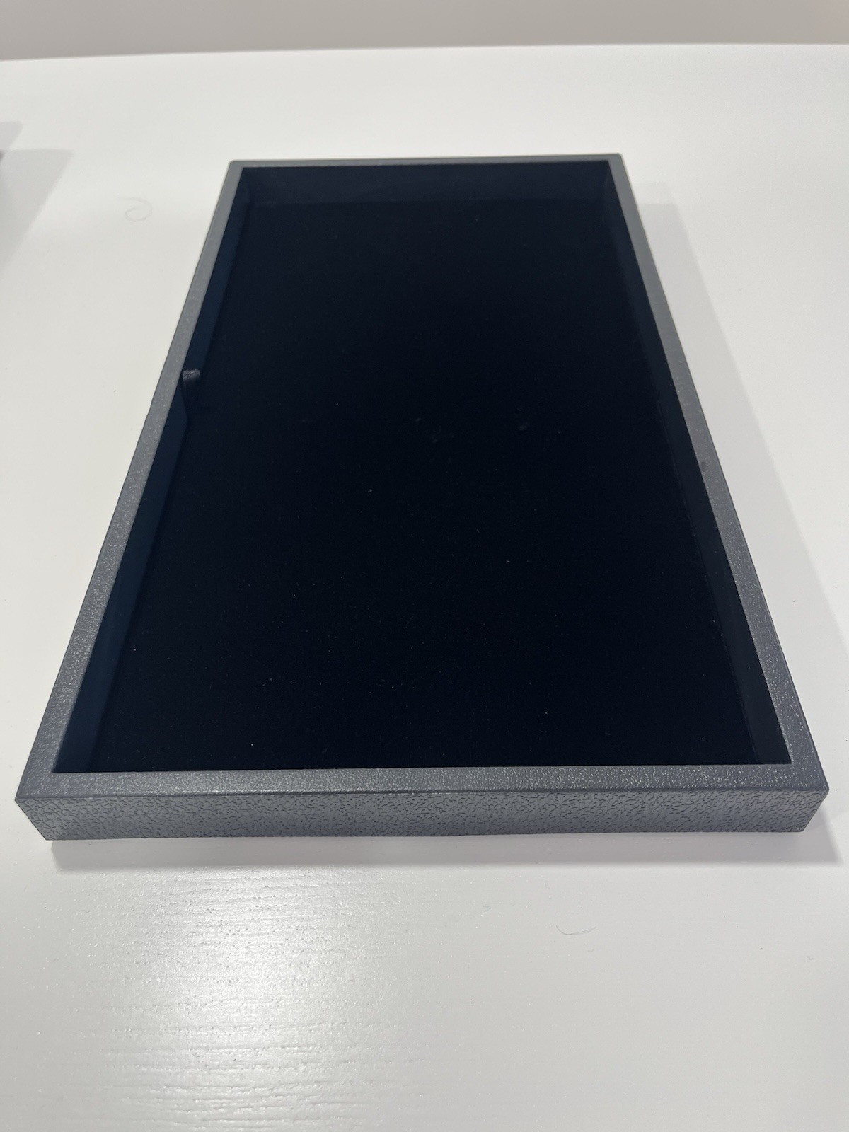 1" Standard Plastic Black Stackable Jewelry Display Tray With black velvet pad