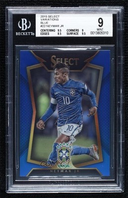 2015-16 Select Blue Prizm Neymar Jr (Ball Back Photo Variation) BGS 9 MINT 09um