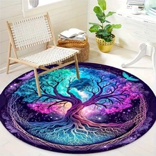 100*100cm Fantasy Tree Shadow Mat, Round Mat, Velvet Mat with High-Definition Pr