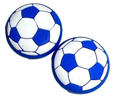 Thumb Grips x 2 For PS4 PS5 XBOXONE Xbox Series Toggle Cover Cap - Blue W Soccer