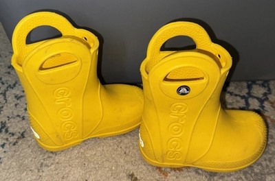 Crocs Kids TODDLERS Unisex YELLOW Handle It Rain Boots C6