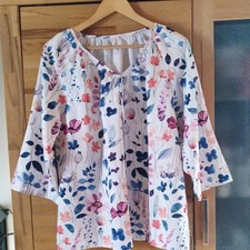 Damen Tunika Bluse XL mehrfarbig Blumenmuster...