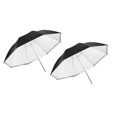 2 Pcs 43 Inch Dia Convertible Double Layer Photography Umbrella Lighting, Black
