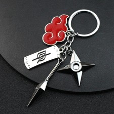 ¡Nuevo! Llavero de metal Naruto Akatsuki Cloud, Kunai y Shuriken