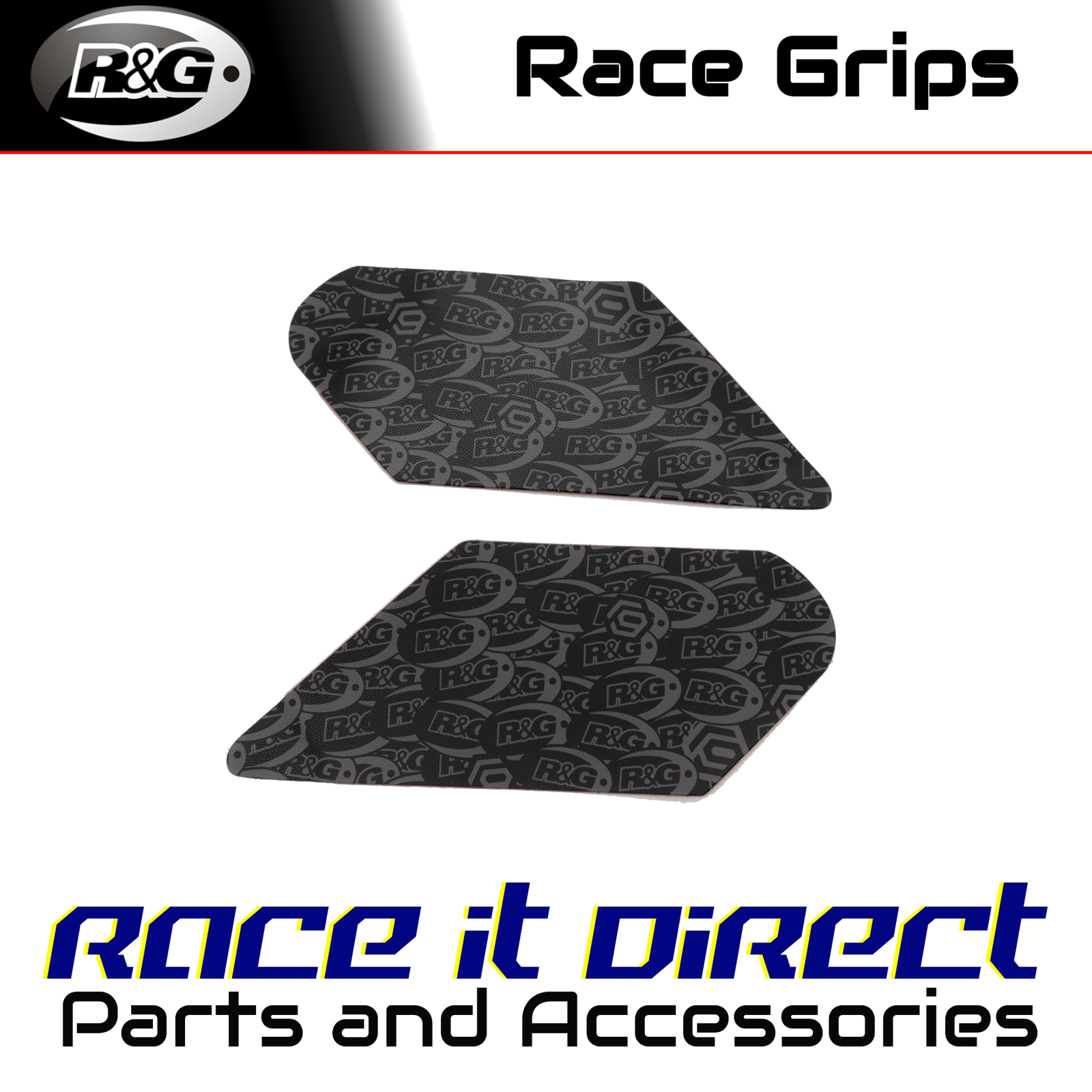 RACEGRIPLARGEUNIBL Large Universal Race Grips 26x 11cm 2-Piece Kit R&G