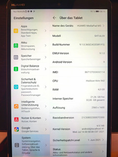 Huawei MediaPad M5 8 4 Zoll 32GB 4GB Wi‑Fi 3G Android SHT‑AL09 Grau Cover