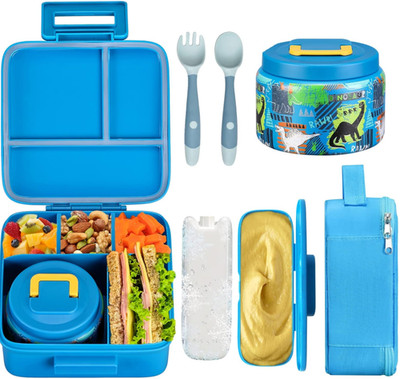 Lonchera bento niños 5 compartimentos termo sopa 8oz bolsa térmica escolar