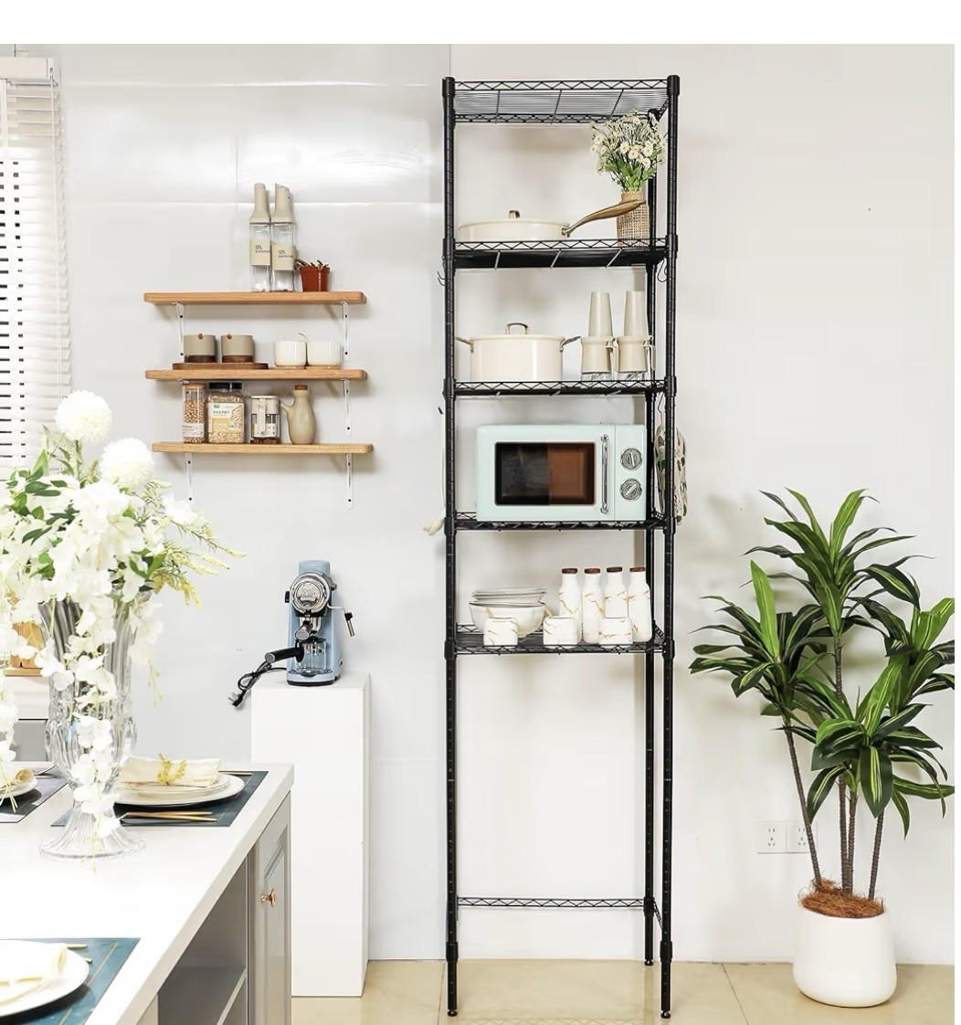 5 Tier Mini Fridge Shelf Microwave Stand Heavy-Duty Adjustable Over Fridge Sh...