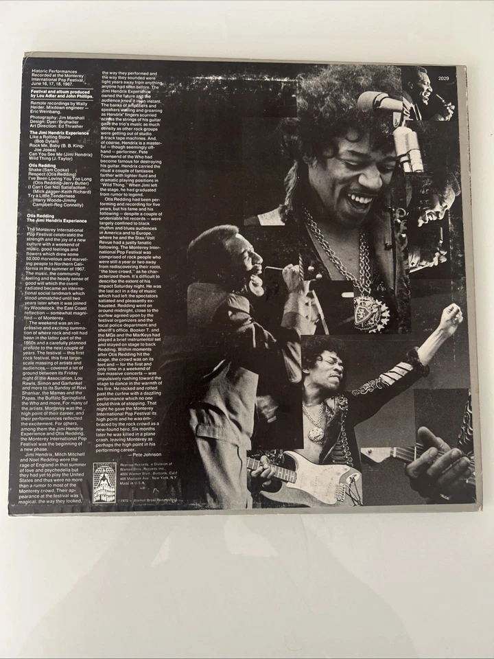 '70 Otis Redding/Jimi Hendrix--1 SIDE EACH--LIVE @ MONTEREY '67;REPRISE PROMO LP - Image 2 of 4