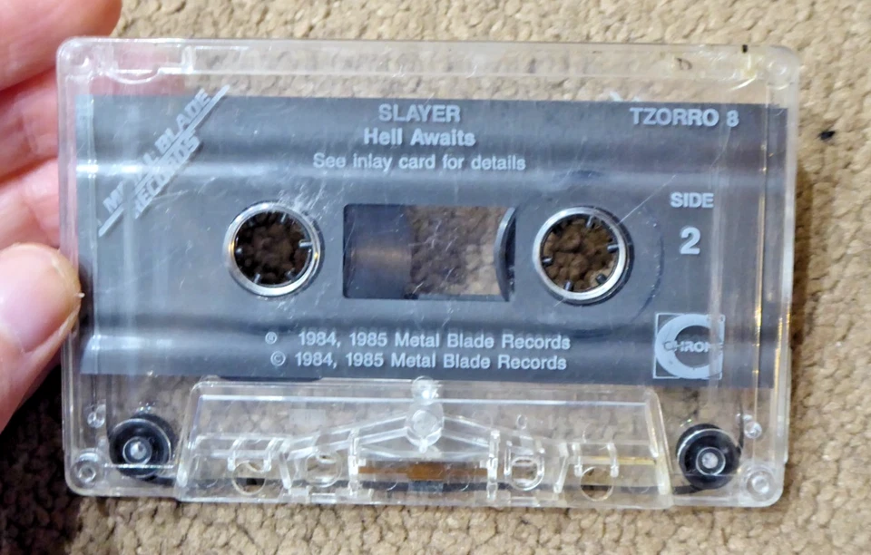 Slayer Hell Awaits Cassette Tape 1895 Speed Thrash Metal Blade Records Vintage - Image 3 of 4
