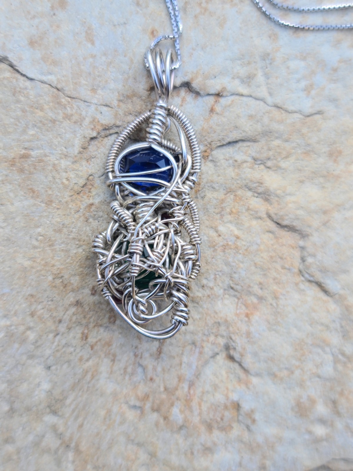 Sterling 925 Solid Silver Crafted Silver Wire Pen… - image 16