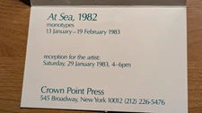 Pat Steir gallery invitation card At Sea 1983 Crown Point Press NYC