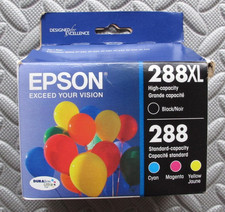 Epson 288 Genuine Ink Cartridge XL Black and Standard Color Combo Pack exp 2028