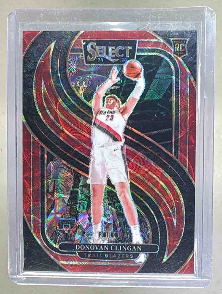 Donovan Clingan 2024 Panini Select #199 Red Scope Prizm Premier Rookie RC /249