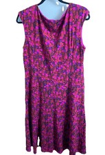 Chaps Women's XL Magenta Multicolor Print Sleeveless Fit Flare Dress