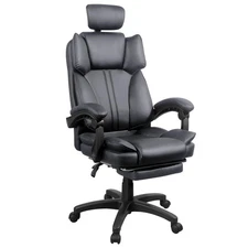 Big and Tall Office Chair Comfy Ergonomic Leather Computer Desk Chair with Headr