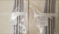 2 Pottery Barn RIVIERA STRIPE 2-IN-1 drapes 50" x 96"  CHARCOAL