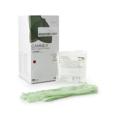 Gammex  Non-Latex PI Green Polyisoprene Surgical Glove, Size 8, Light Green
