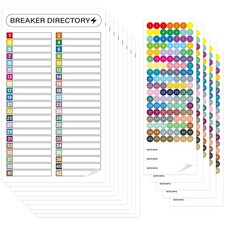 16 Sheets Electrical Box Breaker Panel Labels, Waterproof Adhesive Mix Colo