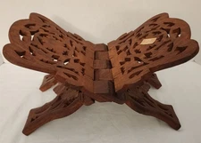 HAND CARVED WOODED FOLDING BOOK DISPLAY STAND MADE IN INDIA