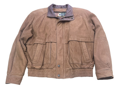 Vintage Wilsons Adventure Bound Bomber Jacket Mens Large Brown Suede Thinsulate