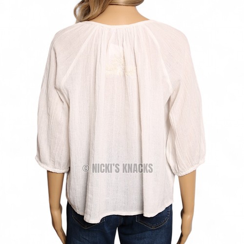 House of Harlow 1960 White Cotton Embroidered Lightweight Woven Top Size XS - Imagen 6 de 11