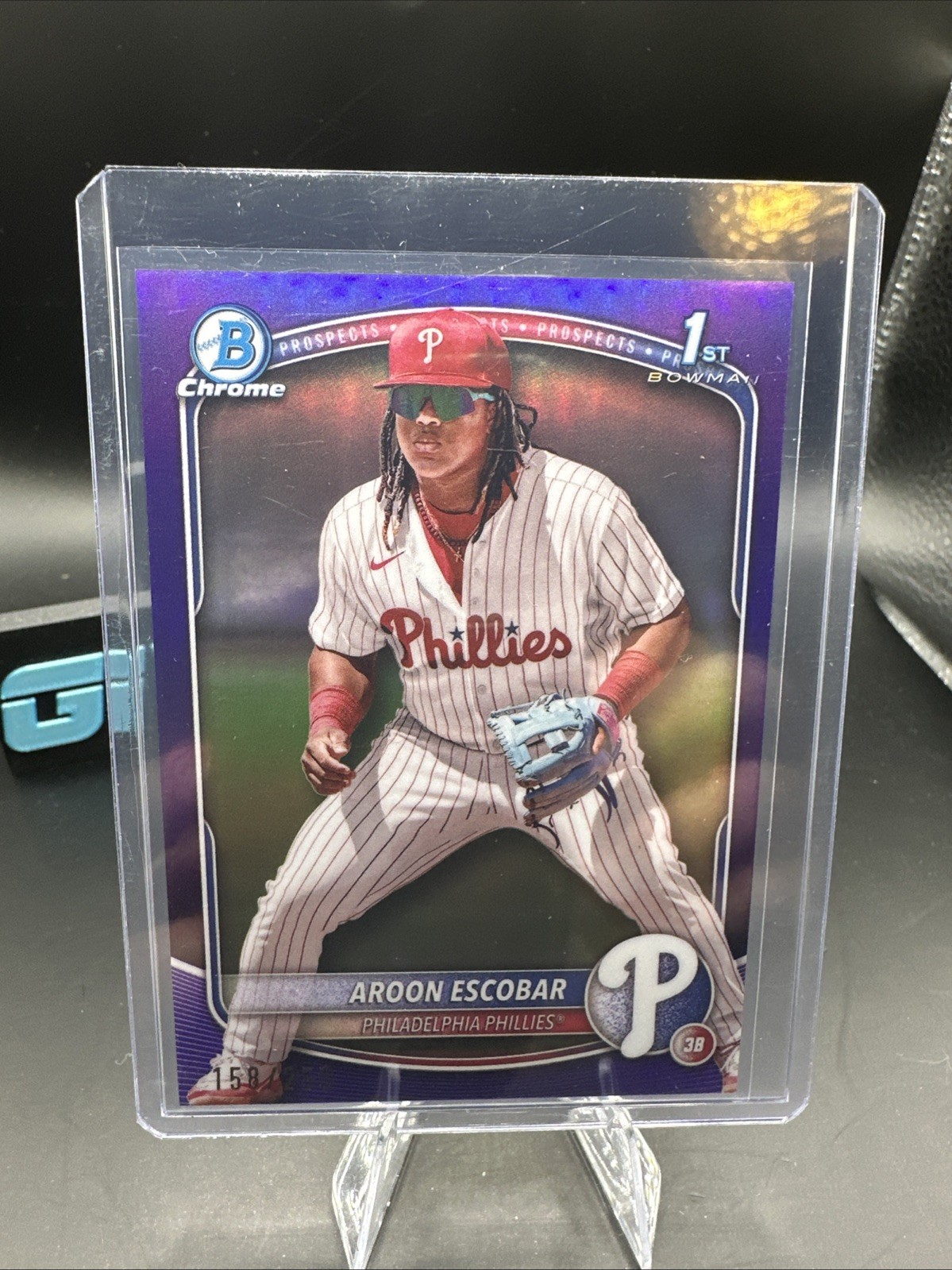 2025 Bowman - Chrome Prospects Aroon Escobar #BCP-65 Purple Refractor /250 (RC)
