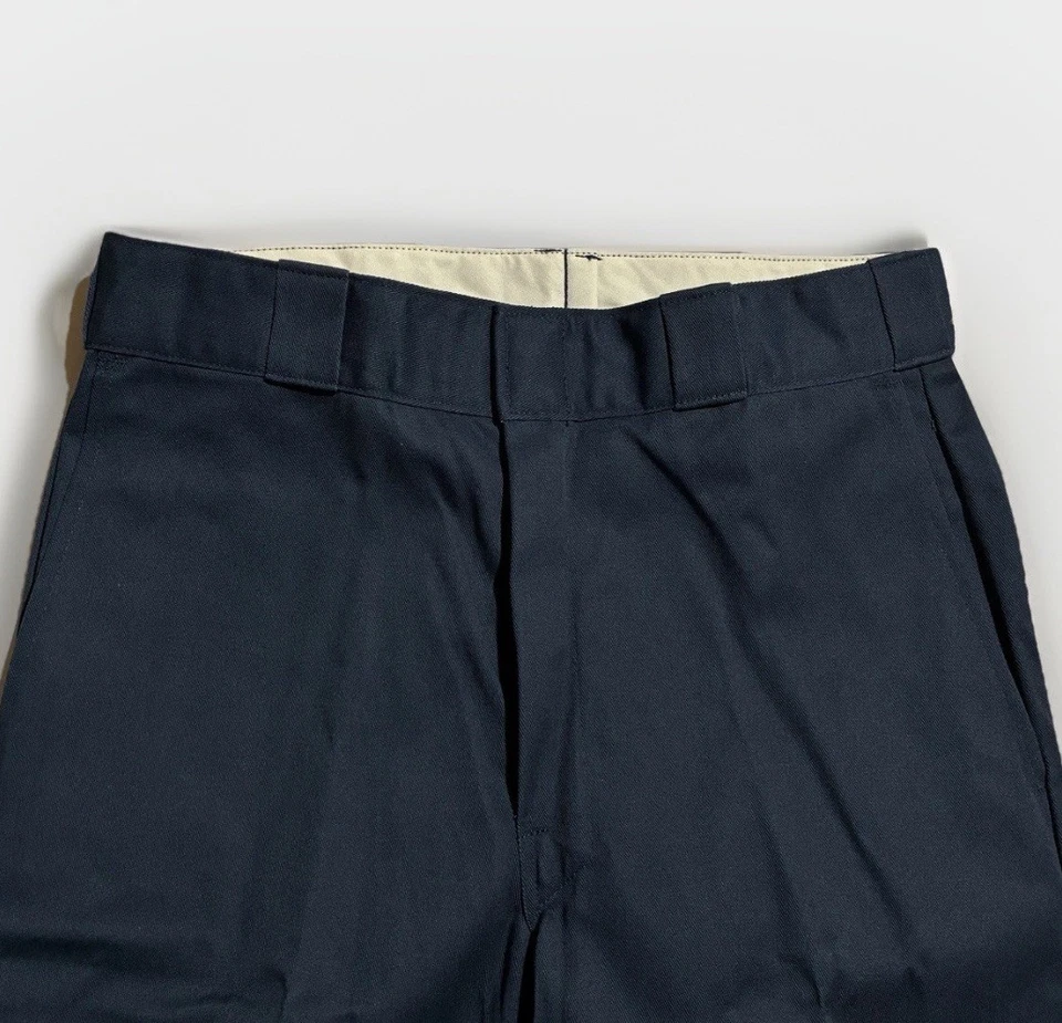 Calça de Trabalho Vintage 1995 Dickies 874 Feita Nos EUA W31 L32 NOS Talon Zíper Azul Marinho - Imagem 3 de 4