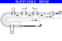 ATE Bremsseil Seilzug Feststellbremse 24.3727-3122.2 FüR TB Getz Hyundai Crdi