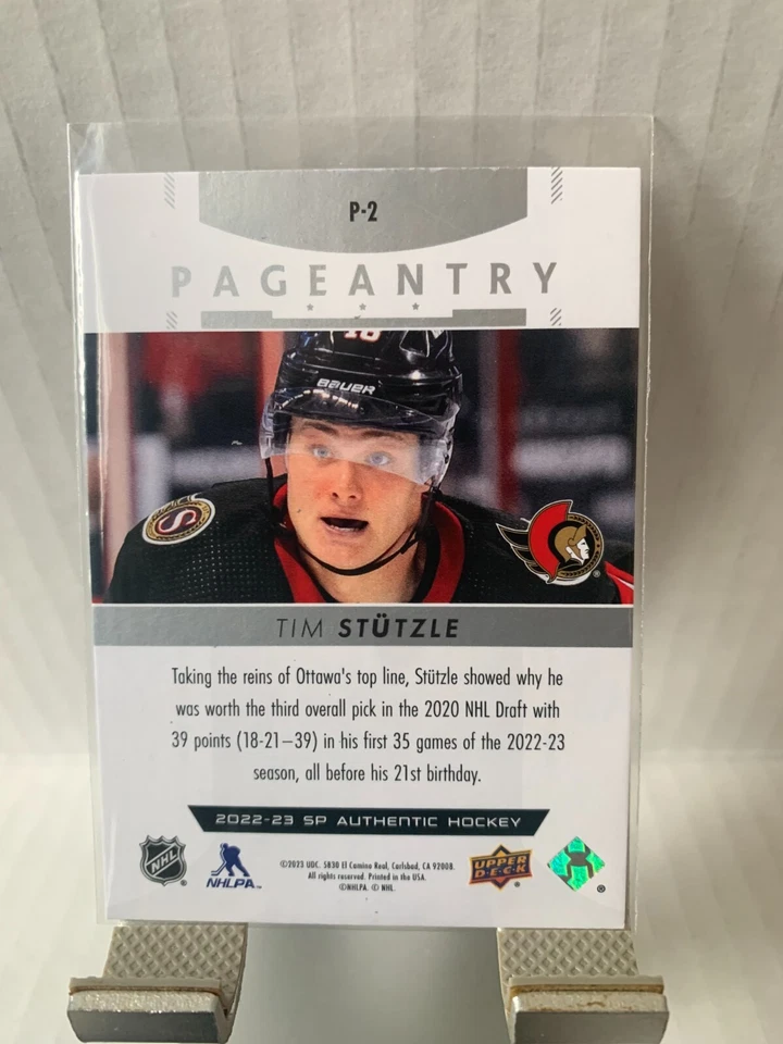 2022-23 SP Authentic Pageantry Tim Stutzle #P-2 Ottawa Senators - Image 2 of 2