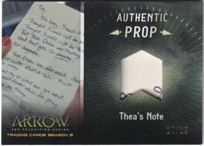 Arrow Season 3 Prop Card PR2 Thea's Note 17/19