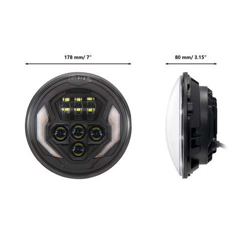 Proyector de faros LED redondos de 7 pulgadas DRL para Harley Street Glide Softail FLHX - Imagen 2 de 11
