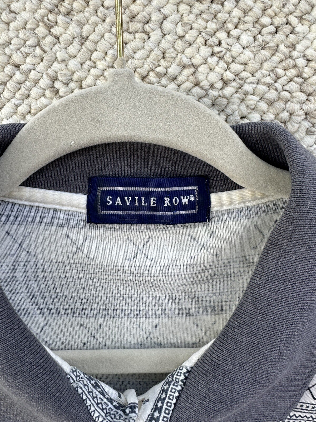 FILA Polo Savile Row uomo bianco medio grigio a righe mazze da golf rugby