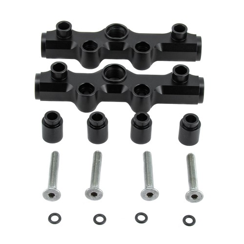 Black Top Feed Fuel Rails FOR 2002-2014 2013 Subaru WRX , 2007-2021 2008 STI - Picture 2 of 11